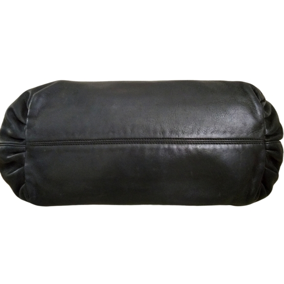 Authentic Extra Large Fendi Black Metallic Nubuck Leather Chain Shoulder Bag - Picture 6 of 16